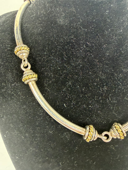 Wysor Sterling Silver w/ 18K Gold Accents Choker Necklace