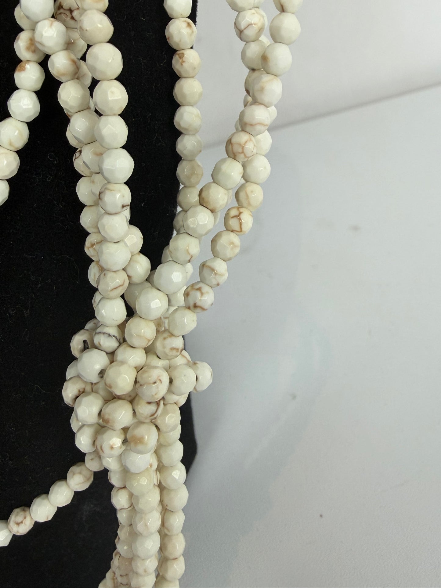 COMES WITH DUSTBAG - Brunello Cucinelli White Mini Beaded Multi Strand Necklace