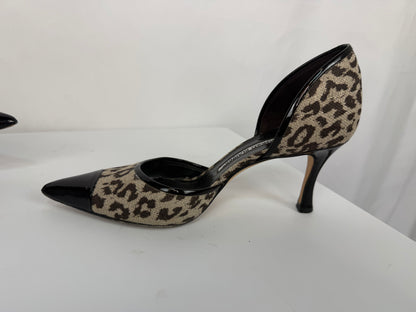 Manolo Blahnik Leopard Print Pointed Toe Stilettos
