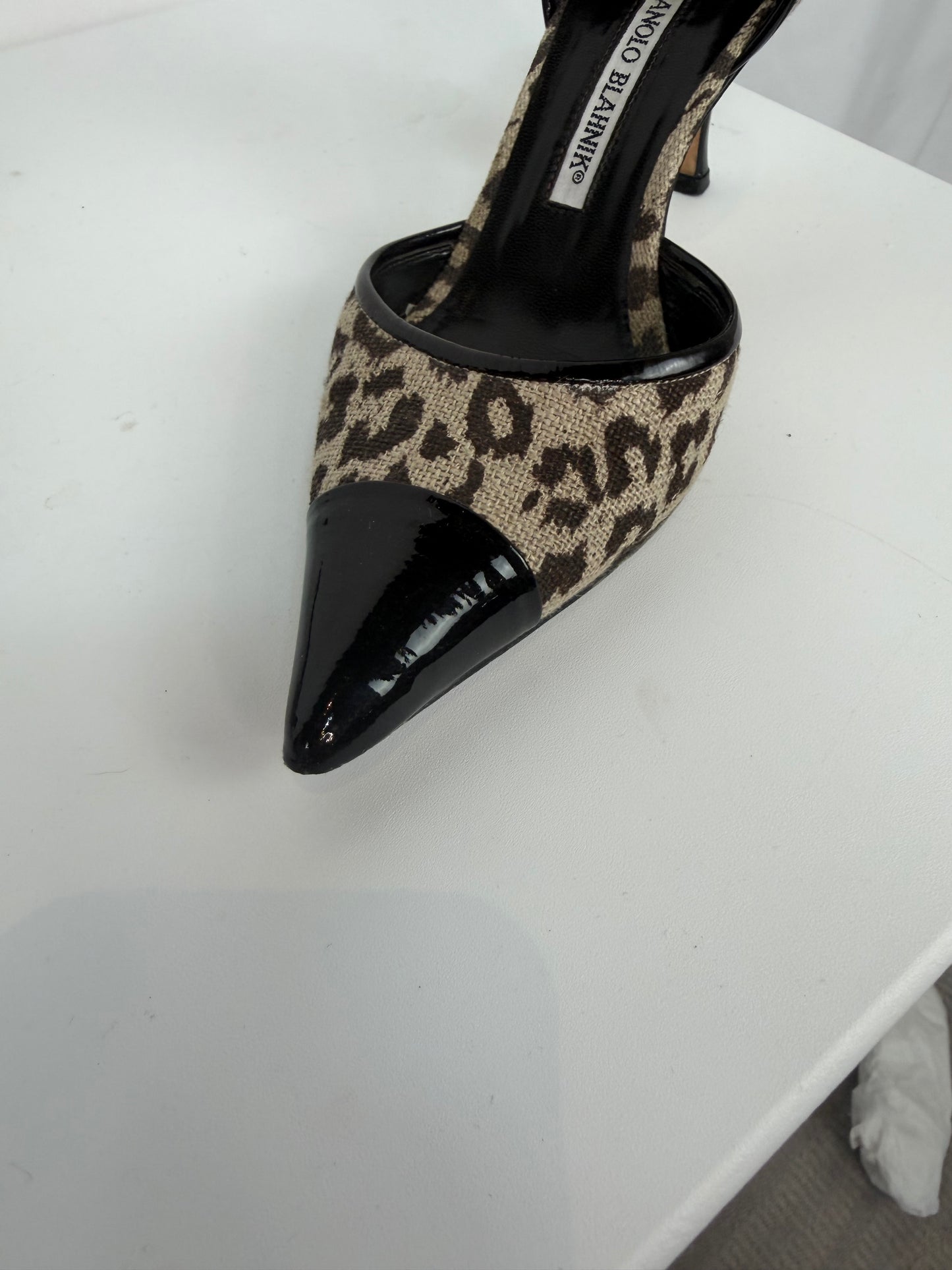 Manolo Blahnik Leopard Print Pointed Toe Stilettos