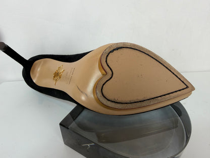 Charlotte Olympia Black Suede Debbie Platform Heels