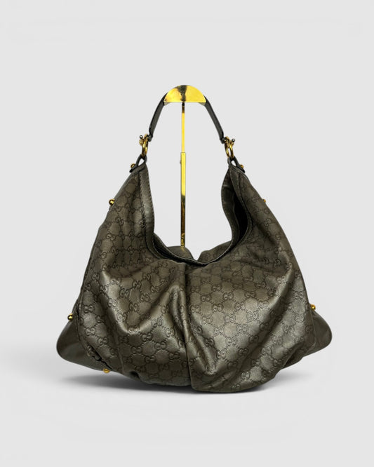 Gucci Metallic GG SIgnature Jockey Tote