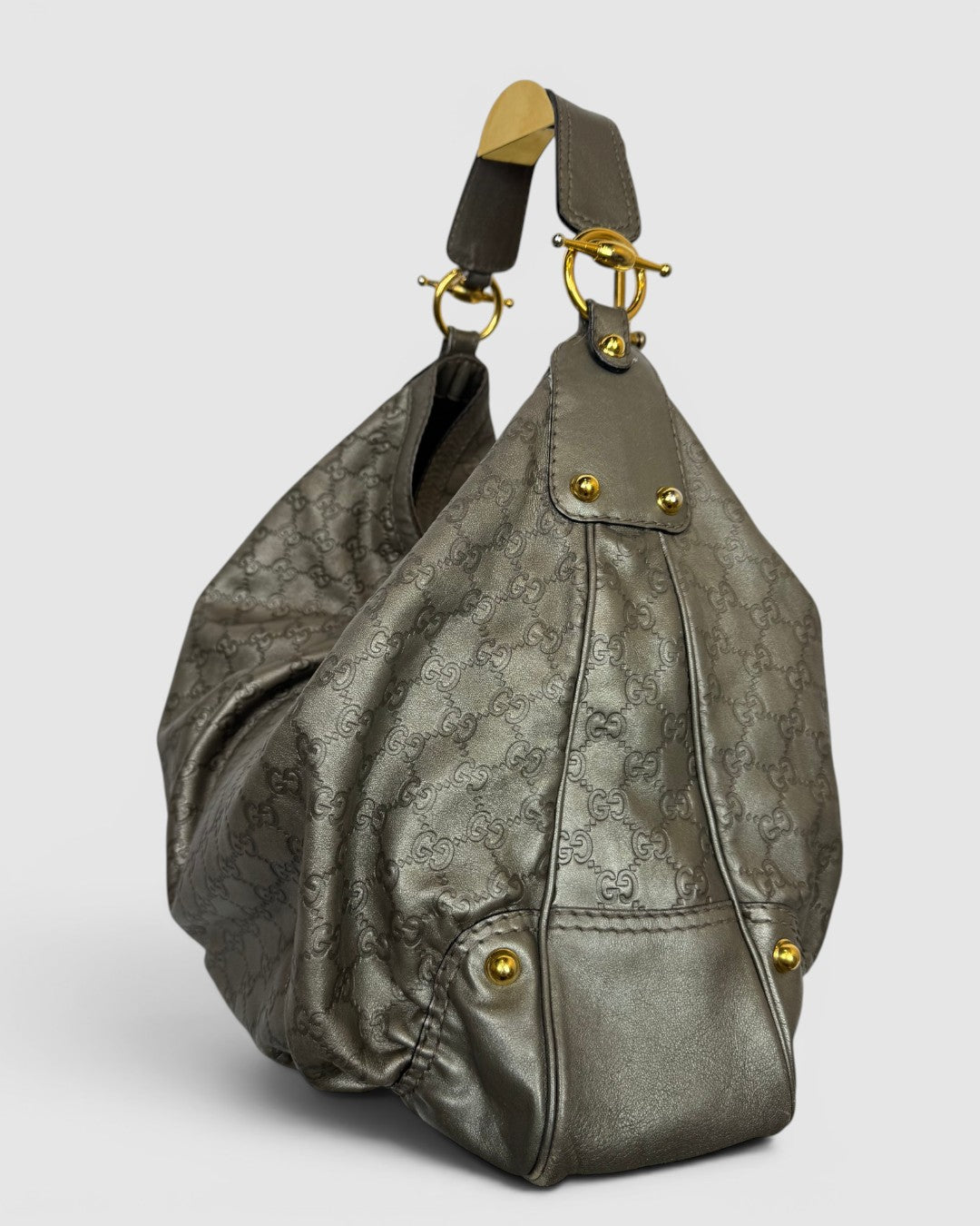 Gucci Metallic GG SIgnature Jockey Tote