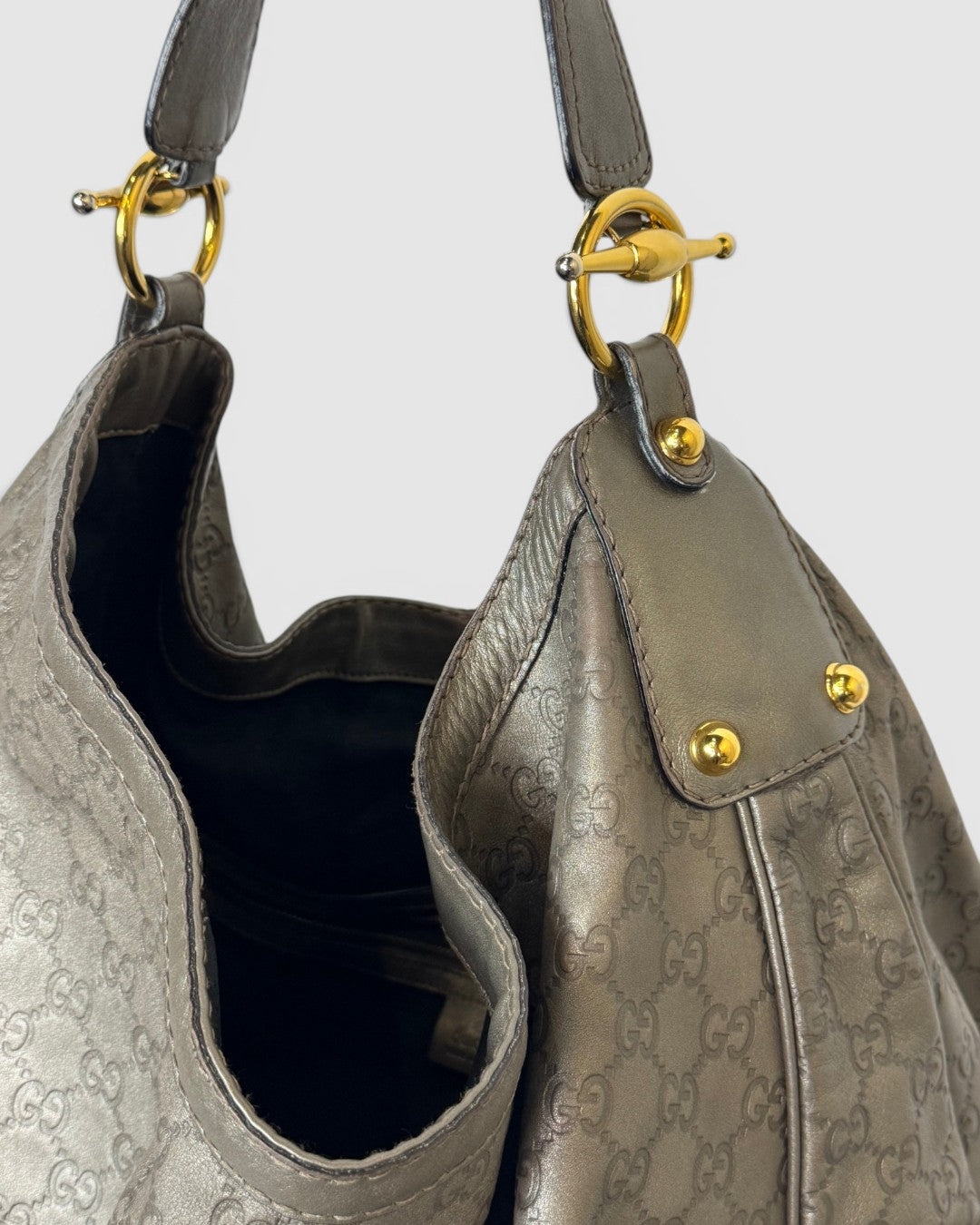 Gucci Metallic GG SIgnature Jockey Tote