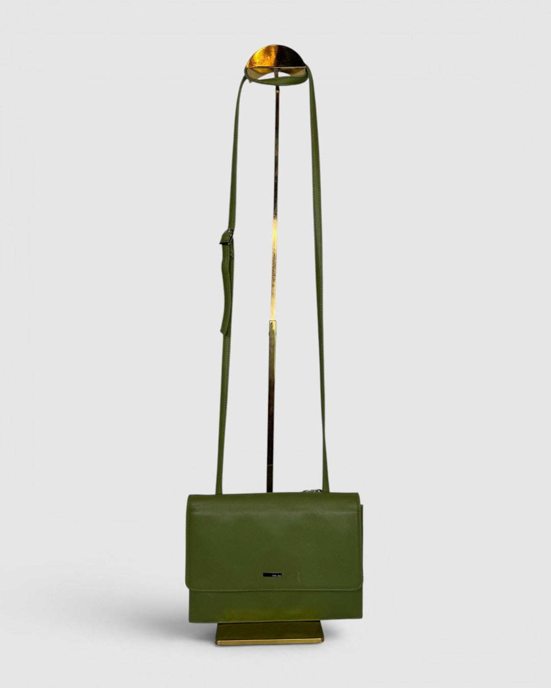 Furla Leather Sage Green Flap Over Bag w Wallet Crossbody Bag