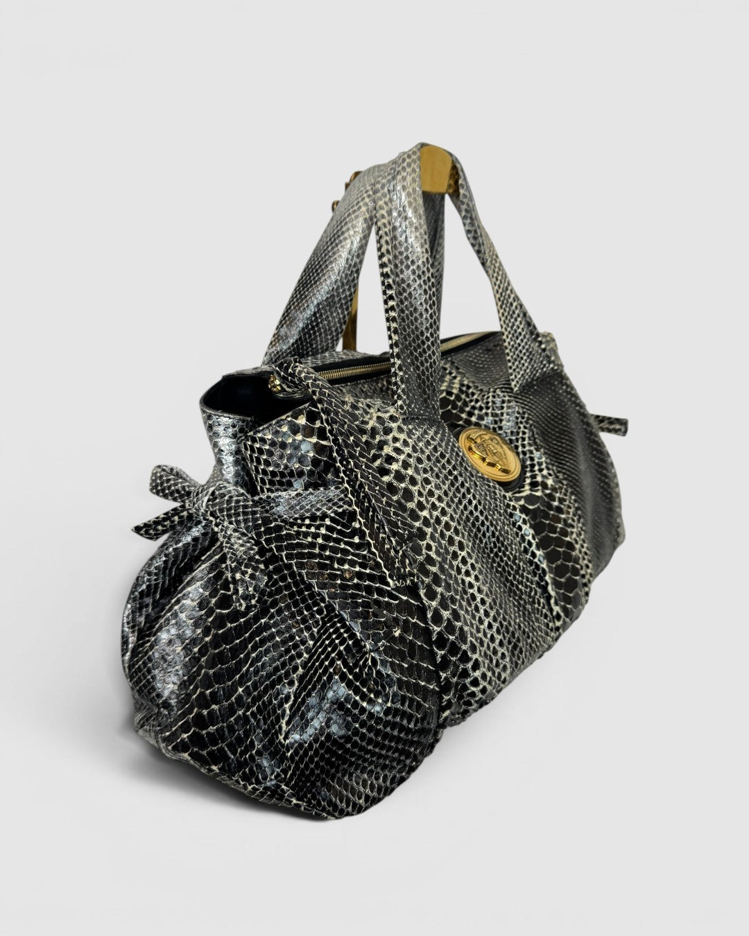 Gucci Black Python Large Hysteria Tote Bag
