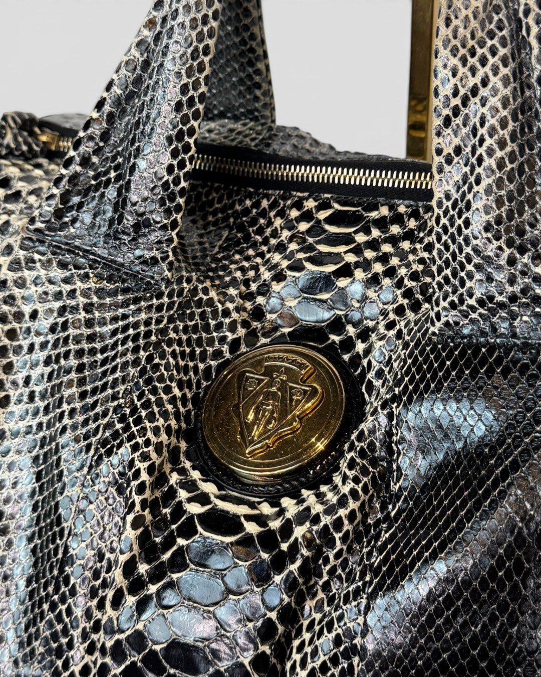 Gucci Black Python Large Hysteria Tote Bag