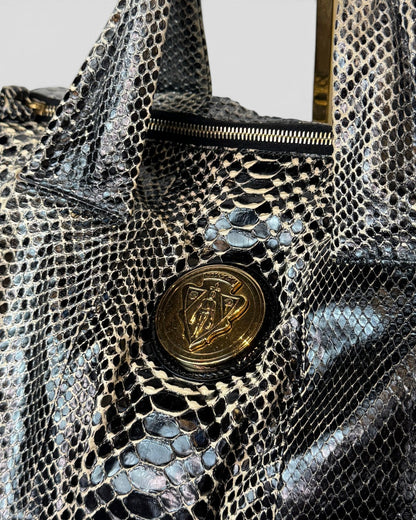 Gucci Black Python Large Hysteria Tote Bag