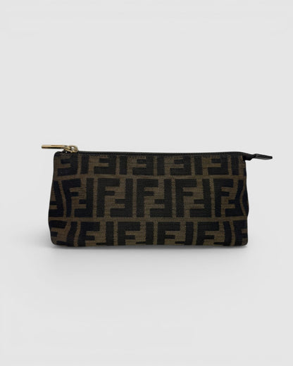 Fendi Brown Zuko Cosmetic Zipper Bag