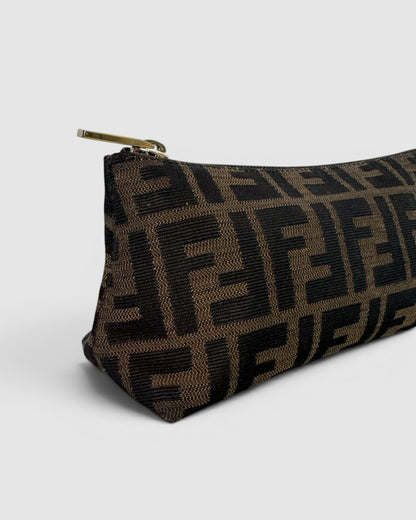 Fendi Brown Zuko Cosmetic Zipper Bag
