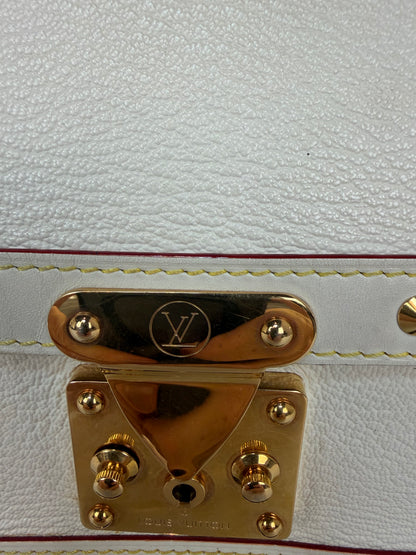 Louis Vuitton White Ivory Leather Gold Studded "Suhali Le Talentueux" Flap Shoulder Bag