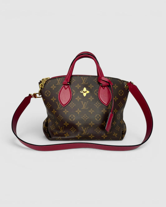 Louis Vuitton Brown Monogram Flower Zipped Tote PM Bag