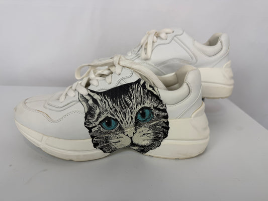 Gucci White "Rhyton Mystic Cat" Sneakers