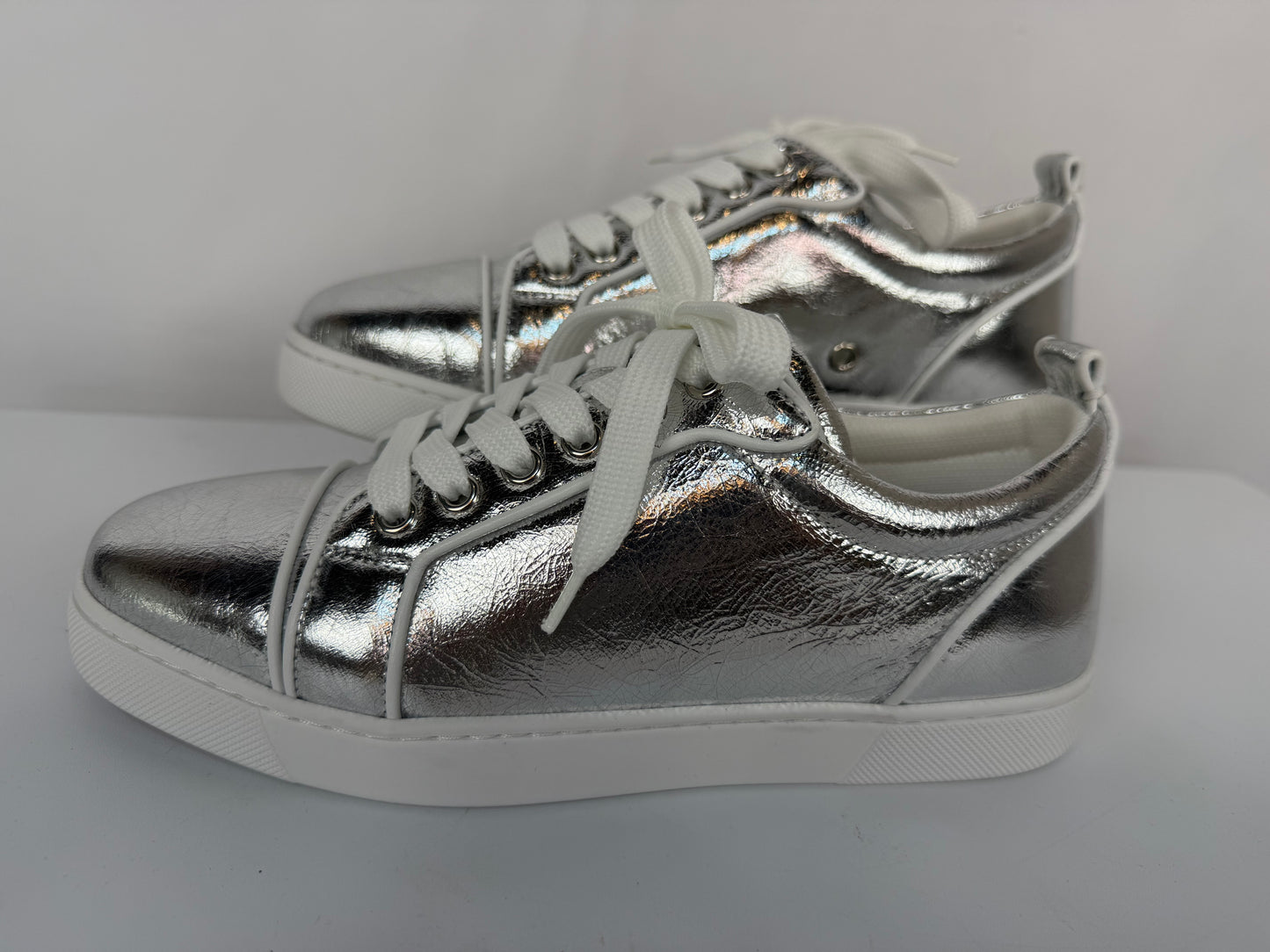 Christian Louboutin Silver Metallic "Louise Orlato" Sneakers