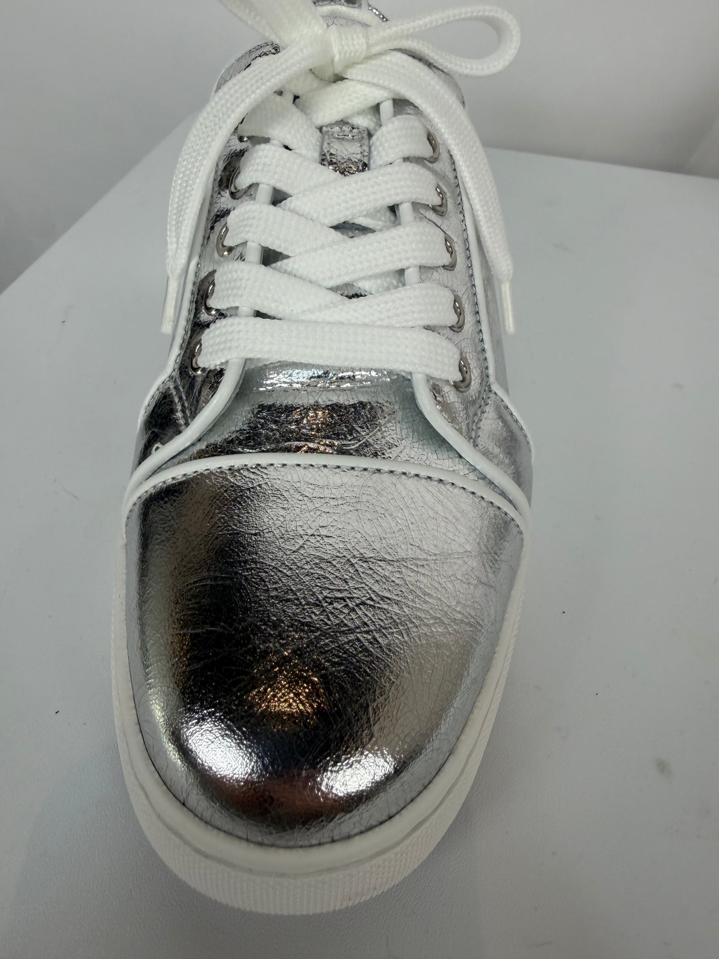 Christian Louboutin Silver Metallic "Louise Orlato" Sneakers