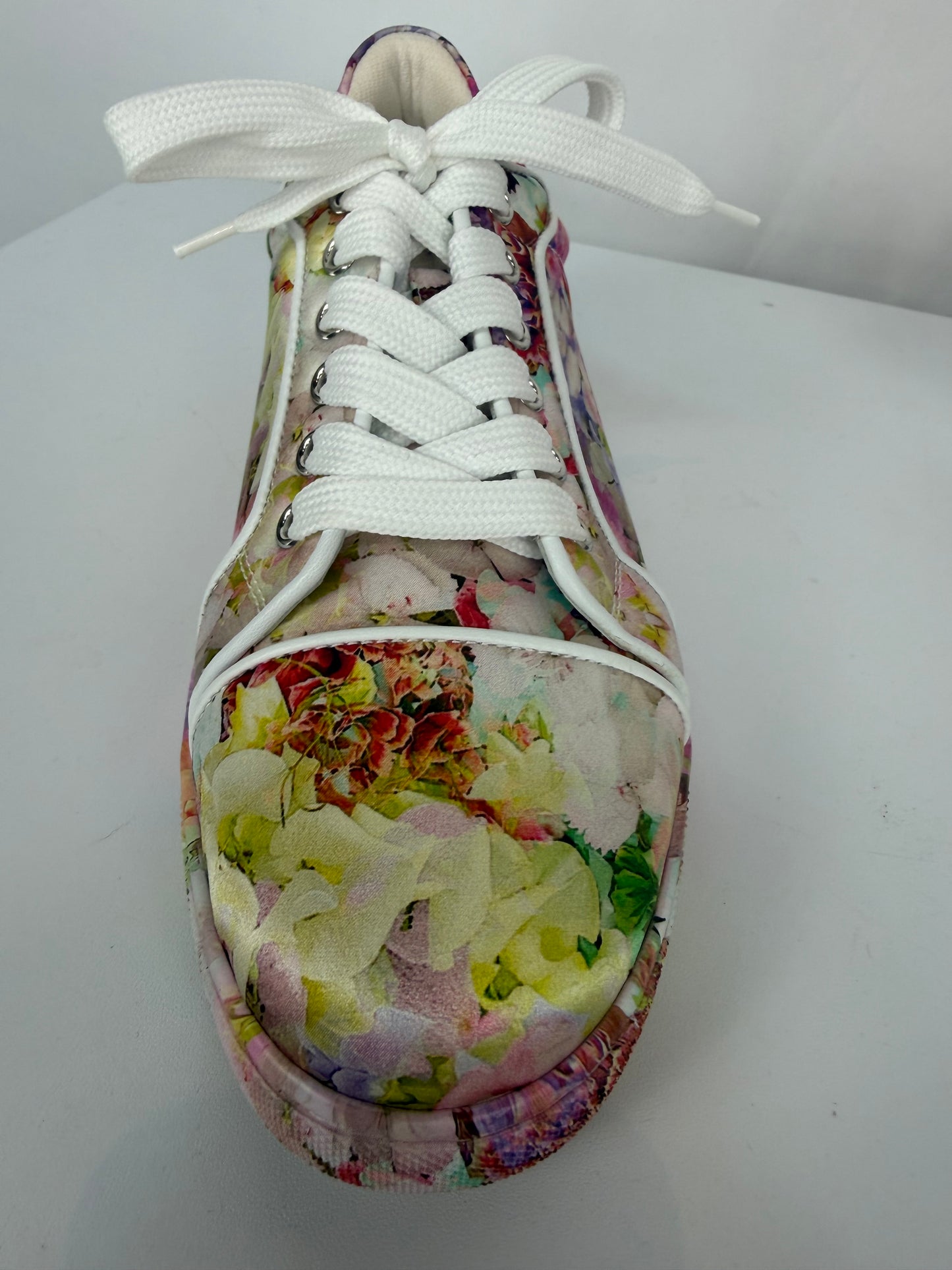 Christian Louboutin Satin Multi Floral "Vieira Orlato" Sneakers