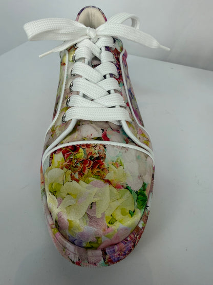 Christian Louboutin Satin Multi Floral "Vieira Orlato" Sneakers