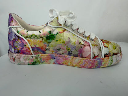 Christian Louboutin Satin Multi Floral "Vieira Orlato" Sneakers