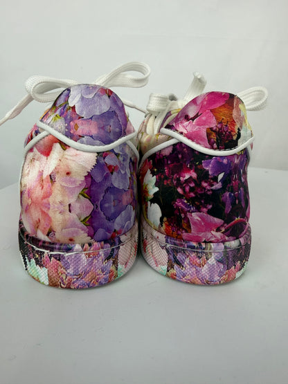 Christian Louboutin Satin Multi Floral "Vieira Orlato" Sneakers