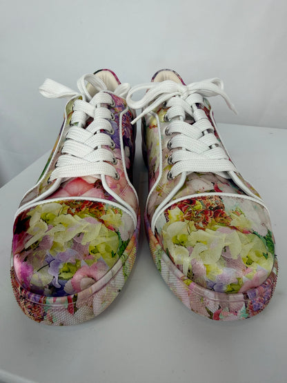 Christian Louboutin Satin Multi Floral "Vieira Orlato" Sneakers