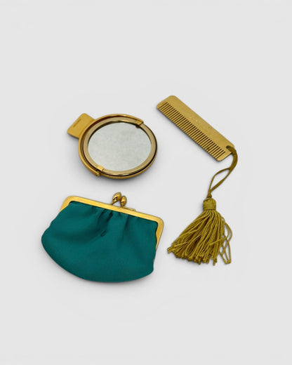 Judith Leiber Turquoise Reptile Embossed Multi Gem Clasp Crossbody Bag