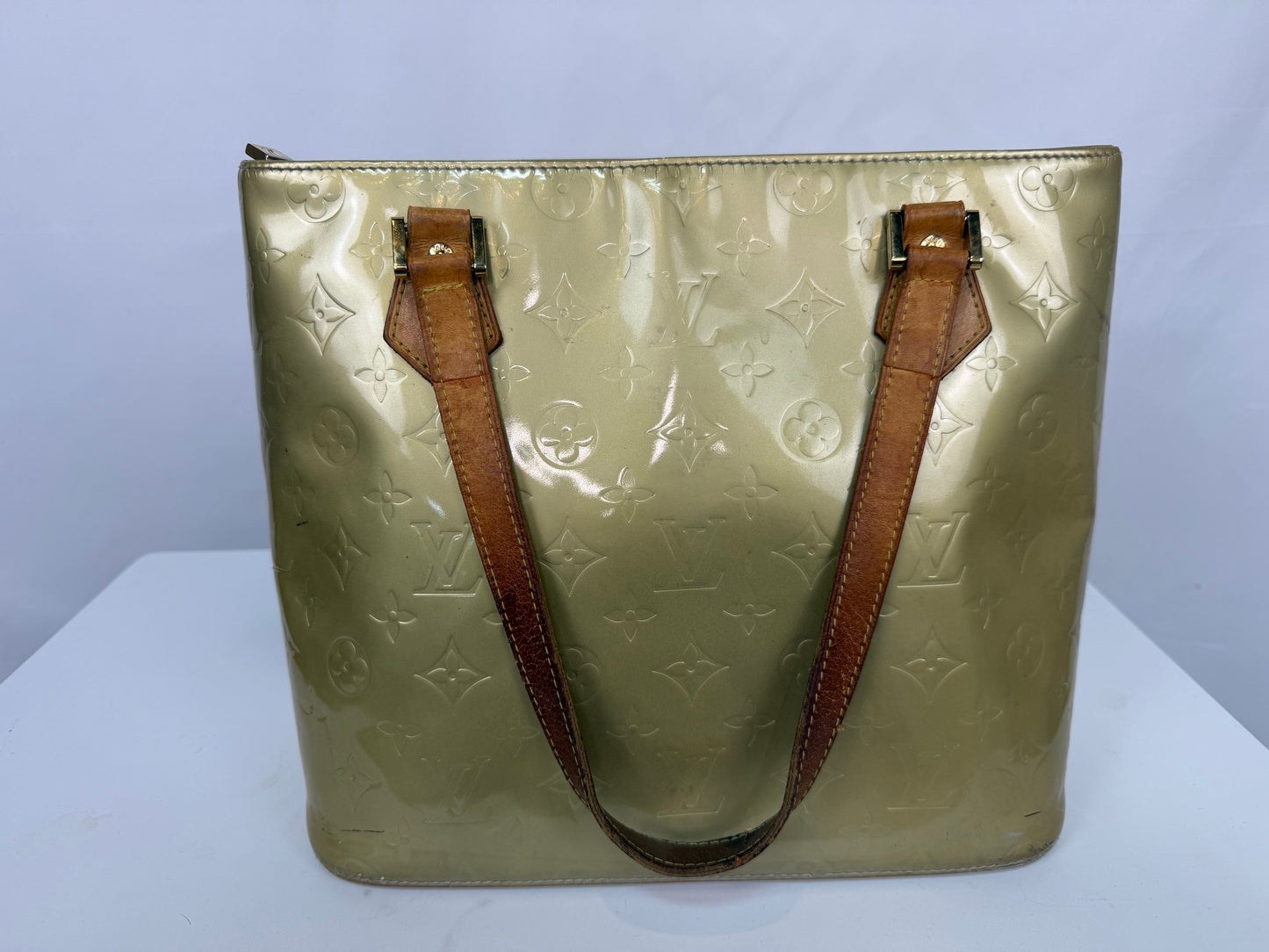Louis Vuitton Mustard Yellow Vernis Leather "Houston" Monogram Tote