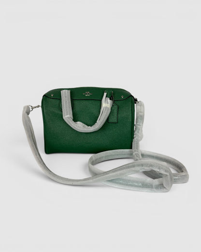 Coach Green Leather Top Handle/Crossbody Box Bag  NWT