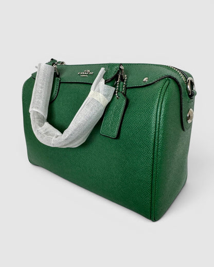 Coach Green Leather Top Handle/Crossbody Box Bag  NWT