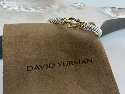 David Yurman Sterling 14K Yellow Gold Buckle Classic Cable Bracelet 5mm