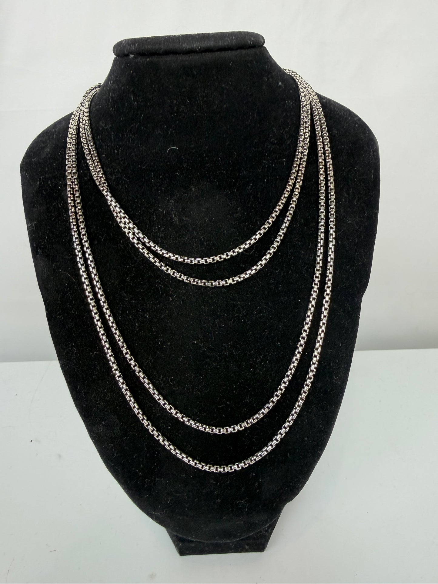 David Yurman Sterling Silver 14K Gold Clasp Single Strand Chain Necklace
