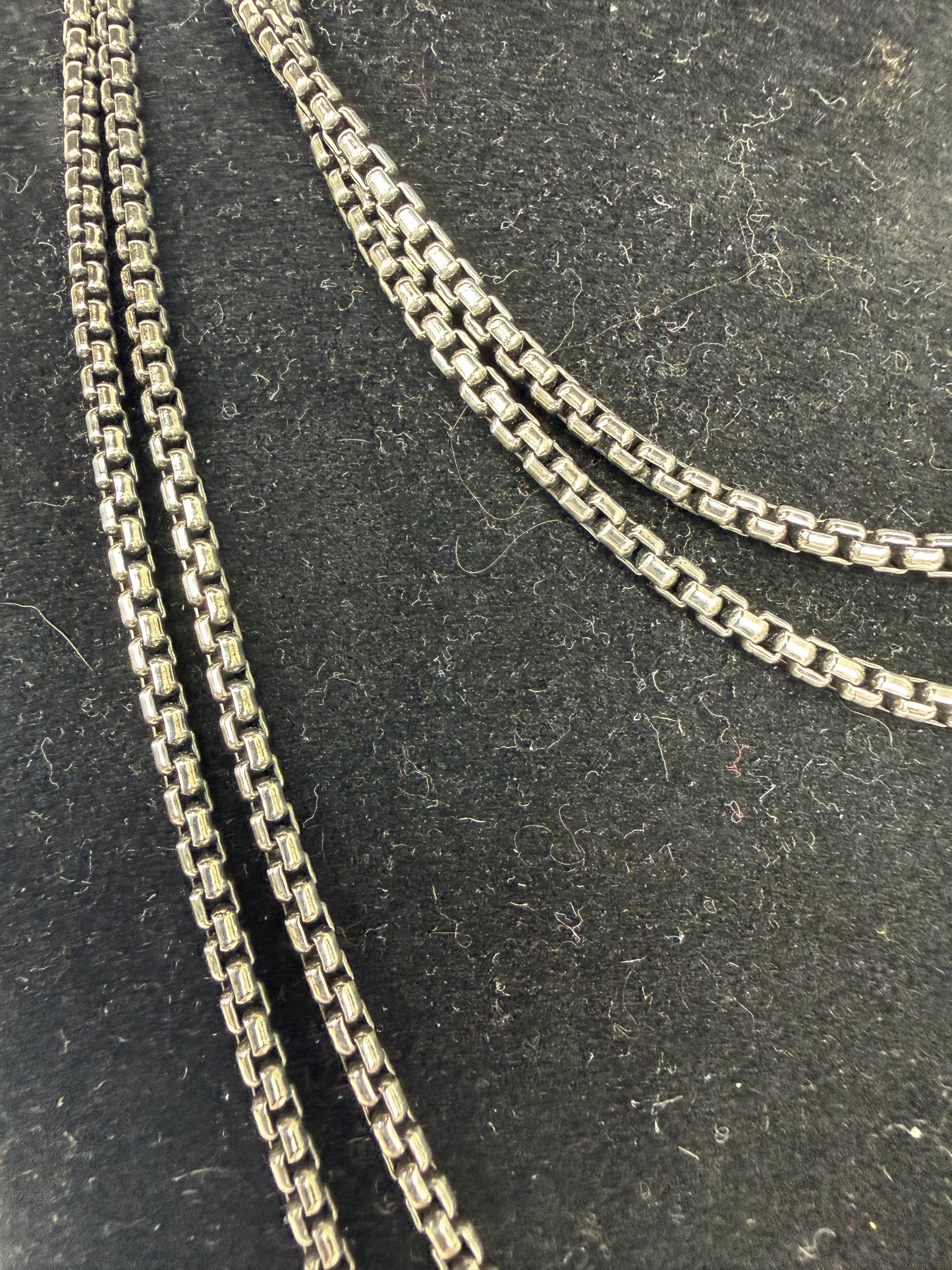 David Yurman Sterling Silver 14K Gold Clasp Single Strand Chain Necklace