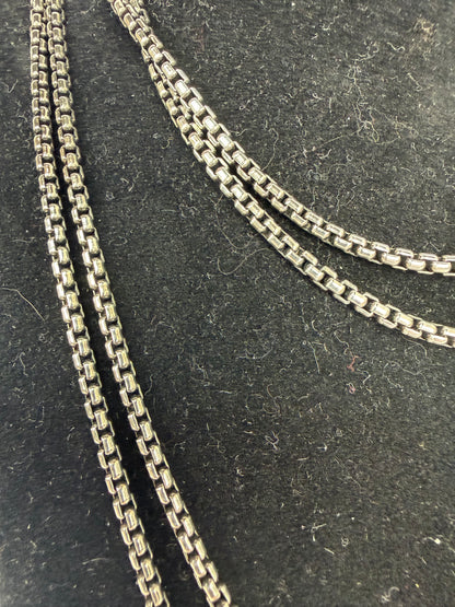 David Yurman Sterling Silver 14K Gold Clasp Single Strand Chain Necklace