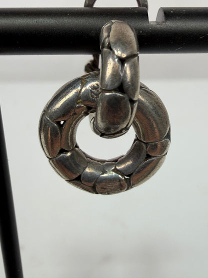 John Hardy Sterling Silver Interlocking Textured Loop Detail Dangle Earrings