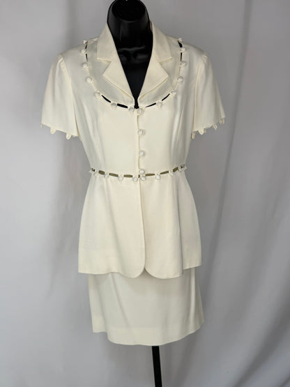 Moschino Cream Knee-Length Skirt