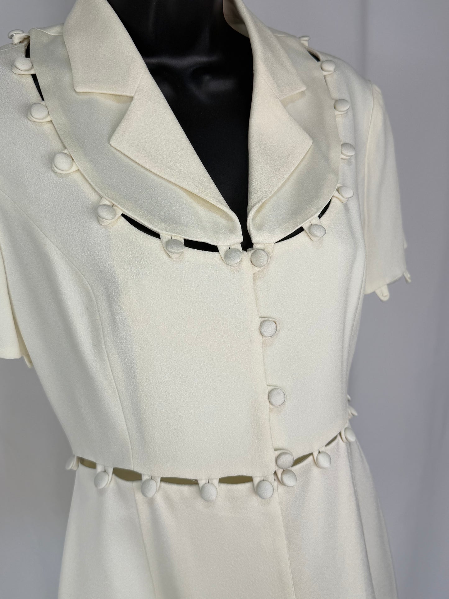 Moschino Cream Button Down Convertible Top / Jacket