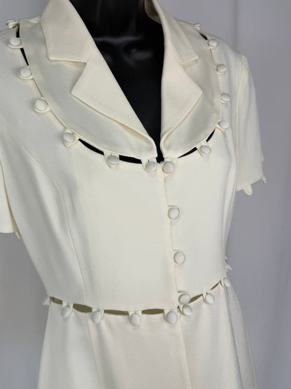 Moschino Cream Button Down Convertible Top / Jacket