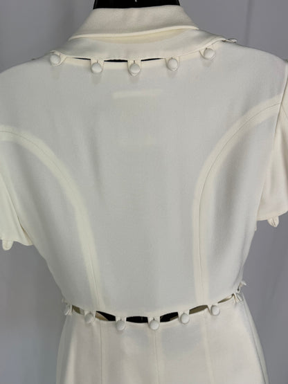 Moschino Cream Button Down Convertible Top / Jacket