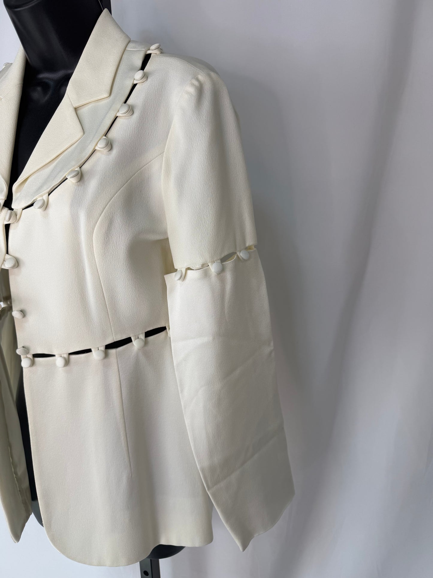 Moschino Cream Button Down Convertible Top / Jacket