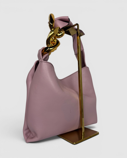 JW Anderson Pink Thick Gold Chain Knot Tie Strap Tote Bag