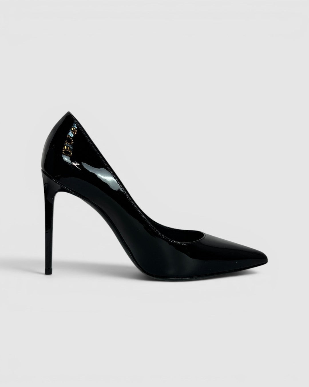 Saint Laurent Black Patent Leather Pointed Toe Stilettos