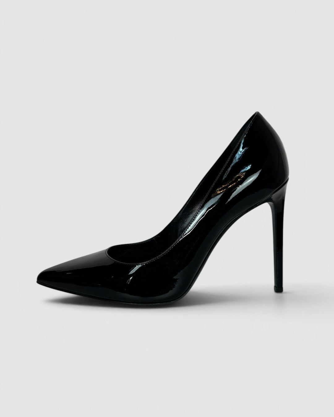 Saint Laurent Black Patent Leather Pointed Toe Stilettos