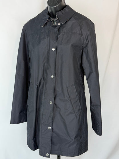 Burberry Brit Black "Crinkle" & Wool Button/Zip Up Trench Coat