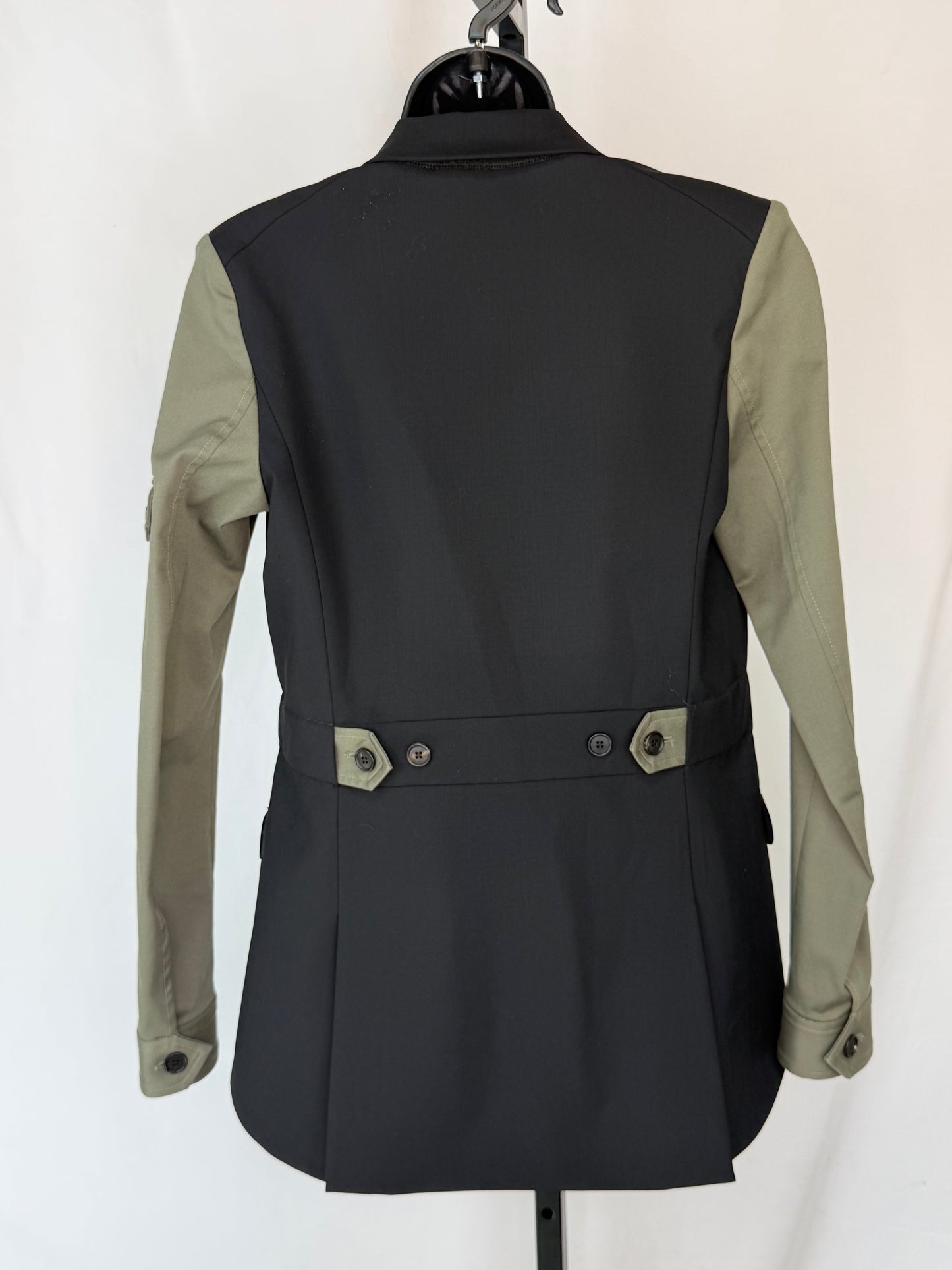 Veronica Beard Black & Army Green Color Block Blazer