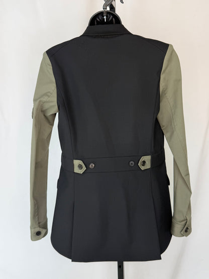 Veronica Beard Black & Army Green Color Block Blazer