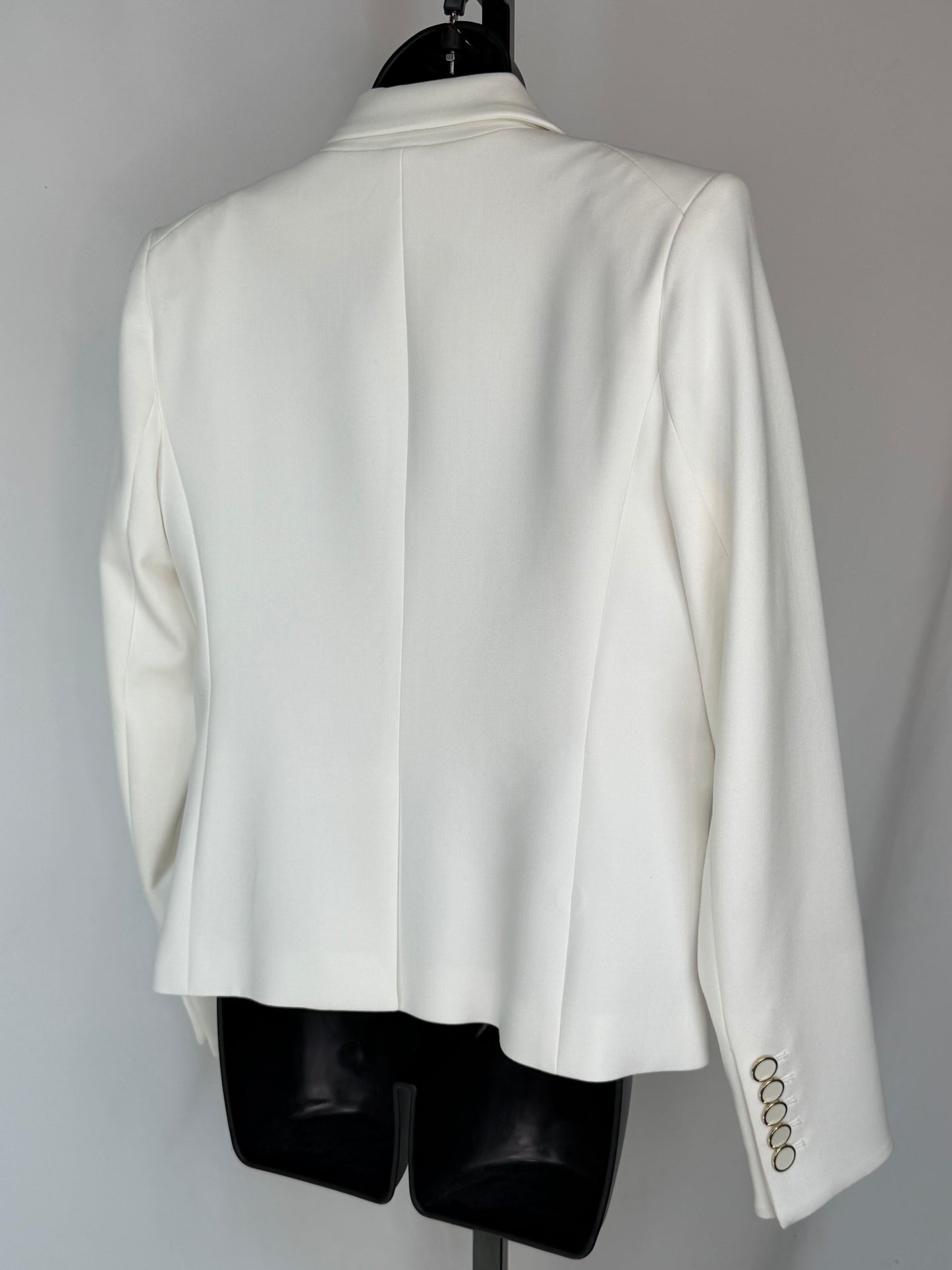 Veronica Beard White Single Button Blazer w 4 Button Detail