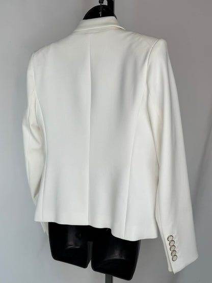 Veronica Beard White Single Button Blazer w 4 Button Detail