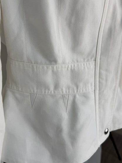 Ralph Lauren Collection Denim White Collared Zip-Up Jacket