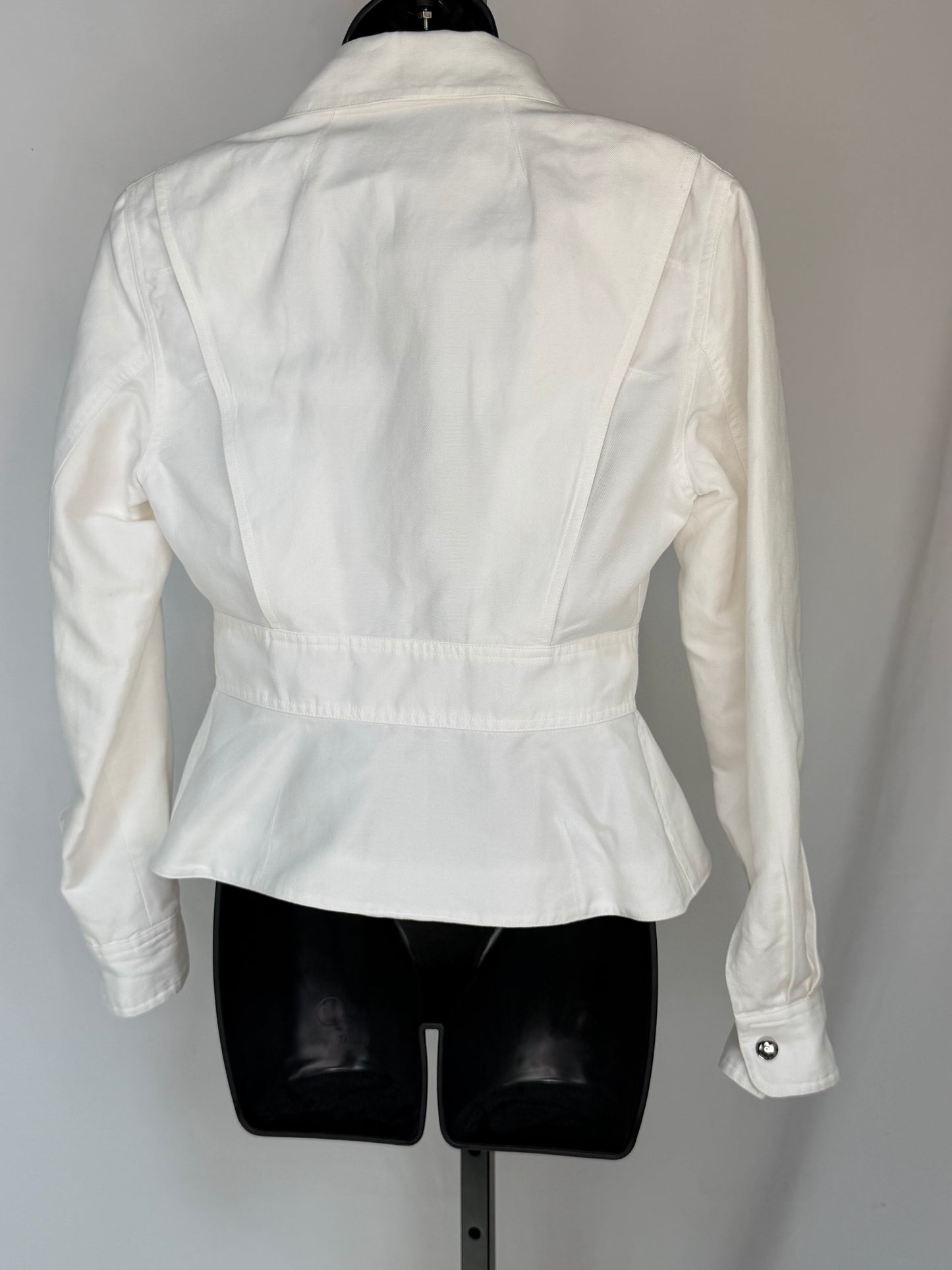 Ralph Lauren Collection Denim White Collared Zip-Up Jacket