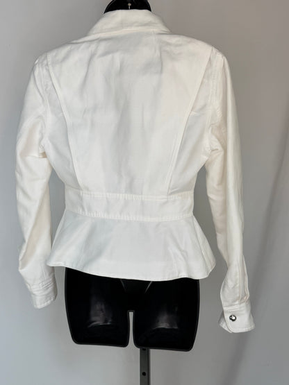 Ralph Lauren Collection Denim White Collared Zip-Up Jacket