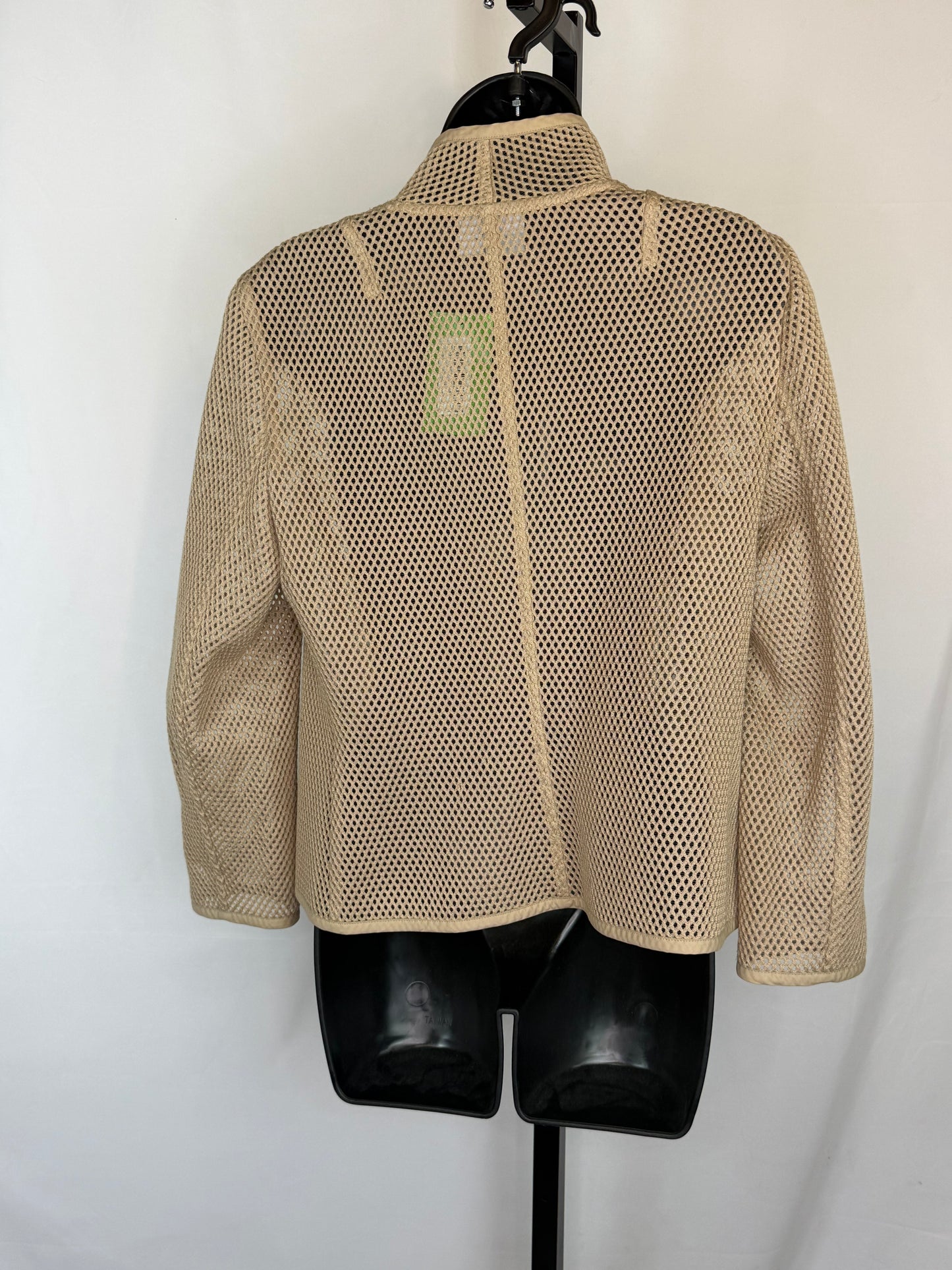 Akris Punto Beige Eyelet Asymmetrical Collar Zip Up Jacket
